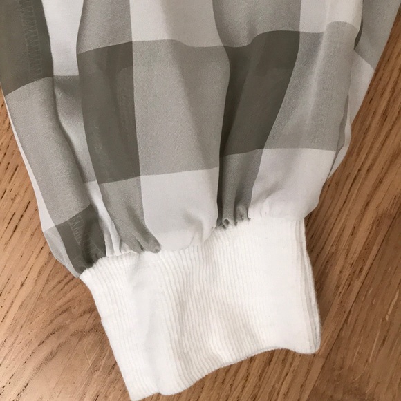 Beulah White and Gray checked sheer Jogger - Picture 2 of 4